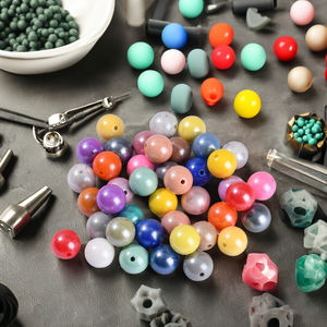 Perles colorées société sans BPA 100 couleurs 15mm perle blanche ronde Silicone perles de dentition à mâcher pour stylo porte-clés faisant des perles - Product Image 2