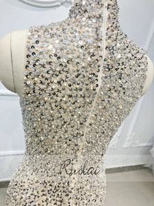 Ruolai OEV-L4319 seksi yüksek boyun kolsuz boncuk payetli kokteyl elbiseleri Mermaid kısa abiye - Product Image 6