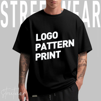 T-shirt Homme Ample en Coton Tricoté 100% de Haute Qualité, Manches Courtes, Design Épaules Dénudées, Anti-Boulochage, Respirant, Imprimable, Vente en Gros