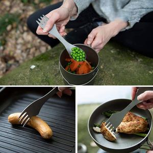Ensemble de cuillères et fourchettes créatif en acier inoxydable 304, finition miroir, style moderne minimaliste, multifonctionnel, portable pour le camping en plein air - Product Image 3