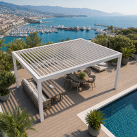 Pergola en aluminium avec toit rétractable pour les tables de café en cour et les zones d'accueil des clients