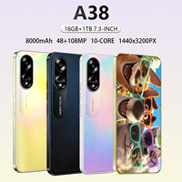 A38 2026 Vente Flash Smartphone Android 5G Débloqué Édition Globale 16 Go + 1 To Grand Écran 7,3 Pouces Longue Autonomie Deca Core Android 15