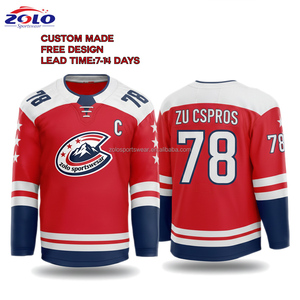 徽标刺绣加拿大曲棍球球衣定制热升华复古缝制练习曲棍球衫训练服厚重型 - Product Image 3