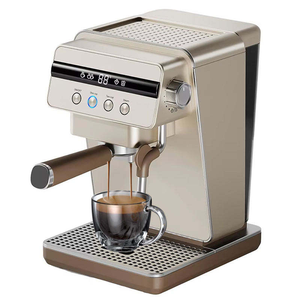 Macchina per Caffè Espresso Anbolife con Display Digitale, Controllo Temperatura NTC, Serbatoio <span class=keywords><strong>d</strong></span>'Acqua da 1,2L, Design Retrò Dorato - Product Image 2