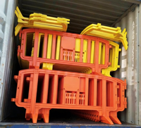 Barrière de sécurité routière en HDPE de 2 mètres, 12 kg, en différentes tailles, pour le contrôle des foules et les routes, clôture temporaire en plastique réfléchissante