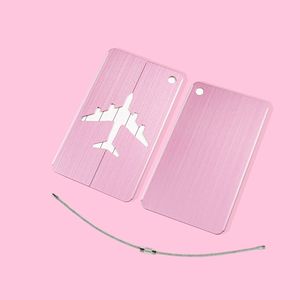 Étiquettes de bagages de voyage en métal en gros d'usine, étiquettes nominatives durables en alliage d'aluminium résistant à l'eau avec boucle de suspension, service de logo personnalisé - Product Image 1