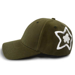 Gorras de Béisbol de Diseño Premium al por Mayor, Bordado de Estrella Y2K, Verde Oliva, MOQ Bajo, de Algodón, para Hombre - Product Image 3