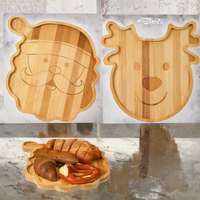 Planche à découper en bambou personnalisée renne de Noël, mini plateau gravé sur mesure, plateau à collations en bois, épaisseur 2,0 cm, compatible lave-vaisselle