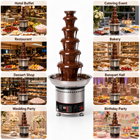 Machine à cascade de chocolat OEM à 5 niveaux, présentoir commercial pour buffets, hôtels, pâtisseries, traiteurs et acheteurs de marques privées