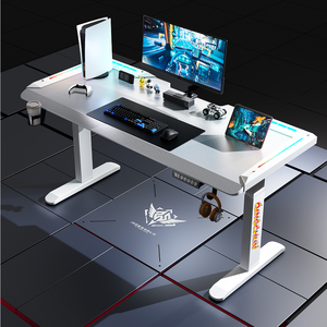 โต๊ะเกมมิ่ง Smart Rising: หน้าโต๊ะแบบสองพื้นผิว (ไม้/คาร์บอนไฟเบอร์) สถานีทำงานปรับระดับด้วยระบบไฟฟ้าสำหรับห้องนอนและสำนักงาน - Product Image 4