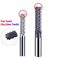 Brocas de Carburo Sólido para Fresado de Extremo de Maíz, Herramientas CNC de Grabado de Dientes Planos para Madera, PCB, PVC, Fresa de Fibra de Carbono