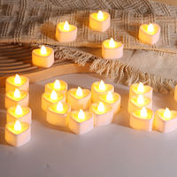 Décoration d'intérieur Mermei, bougie chauffe-plat LED sans flamme en forme de cœur, lumière chaude 3D à effet de flamme réelle