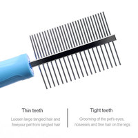 Kit de peigne de toilettage professionnel en acier inoxydable avec LOGO personnalisé pour enlever les dents de chat et de chien
