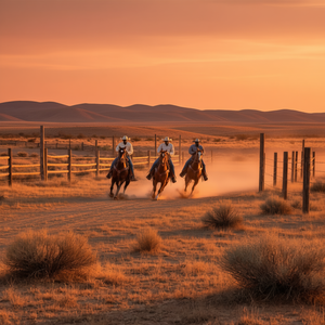 T-shirt noir à manches longues, design western avec cowboys afro-américains montant à cheval, Texas Rodeo - Product Image 3