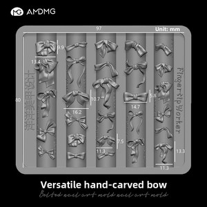 Moule à ongles 3D en relief avec motif nœud papillon pour la décoration des ongles et outils auxiliaires spéciaux pour les salons <span class=keywords><strong>de</strong></span> manucure - Product Image 4