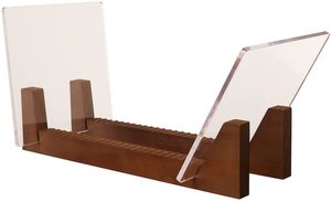 Soporte de exhibición de álbum de madera para escritorio, soporte de almacenamiento de discos de vinilo de madera con acrílico transparente (<span class=keywords><strong>Color</strong></span> <span class=keywords><strong>nogal</strong></span>), venta al por mayor - Product Image 2