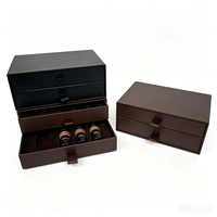 Boîte cadeau en bois MDF double couche de 3 mm, logo personnalisé, emballages de luxe, boîtes pour parfums, cosmétiques, soins de la peau, sérum, recyclables, rigides