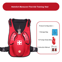 Maniquí de Primeros Auxilios para Práctica de Infarto de Vía Aérea, Rojo, para Entrenamiento Clínico de Emergencias, Chaleco Heimlich para Adultos, PVC, Intuitivo, para Hospital/Universidad