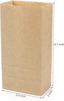 KH Kraft Durable Brown Paper Snack Bag Style classique Petits sacs de faveur de fête de biscuits pour la promotion de supermarché
