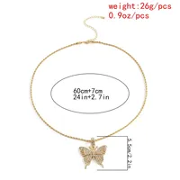 Tianshixin — collier à corde torsadée, style bohème, bijoux glacé, grand bijoux, en forme de papillon, CZ Bling, brillant, pour femmes