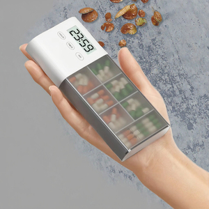 MEMOSAN 5-Alarm Plastic Pill <b>Box</b> Organizer with Clock Countdown Timer & <b>Light</b>-<b>Up</b> Alarm for Medication Reminder - Product Image 3