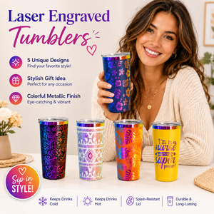 Paquete de 50 Vasos de Acero Inoxidable de Doble Pared de 20 oz con Tapa, Color Arcoíris, para Bodas y Fiestas, Grabado Láser, Envío desde Almacén en EE. UU. - Product Image 3