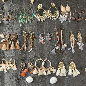 مجوهرات بالجملة نمط بوهيمي أقراط شرابة طويلة أقراط كريستال حرفية محبوكة - Product Image 2