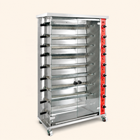 Four à poulet rotatif au gaz en acier inoxydable, machine de barbecue commerciale avec système de rotation automatique