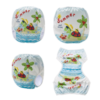 Couche de natation en tissu imperméable taille unique réglable couche de bébé imprimée mignonne à séchage rapide nouveau maillot de bain à motifs