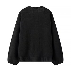 Venda quente Personalizado Novo Design Moda v-pescoço Patchwork Lace Up <span class=keywords><strong>Bow</strong></span> Tie Cropped Top Pullover Camisolas De Malha <span class=keywords><strong>Cardigan</strong></span> para as mulheres - Product Image 5