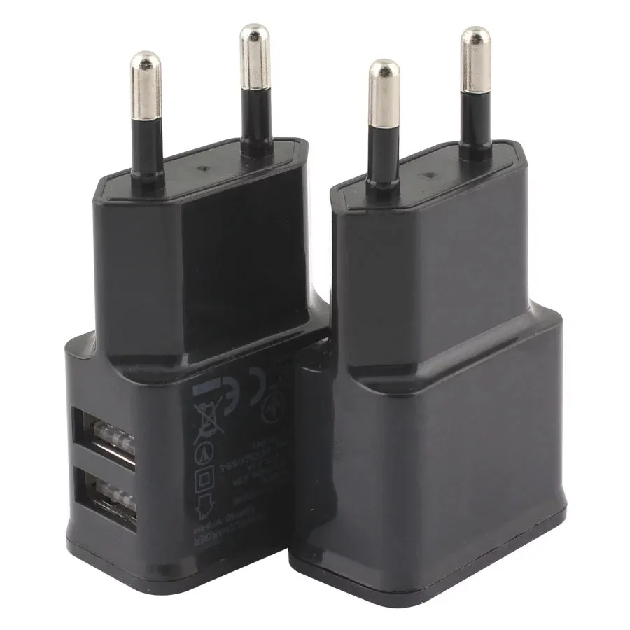 ILEPO 5V 2A 12W תקע כפול כפול USB אוניברסלי טלפון נייד מטען קיר מתח AC מטען צלחות USB מטען