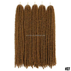 Locs פרפרים בעבודת יד הרחבות שיער סרוג 18 אינץ 'מנעולים סינטטיים מתולתל יחיד בסגנון weft - Product Image 4