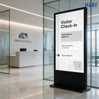 Écran LCD publicitaire HRAY 43 pouces, 260 cd/m² de luminosité, contraste 1300:1, durée de vie 50000 heures, pour diffusion d'informations en magasin (OEM/ODM)