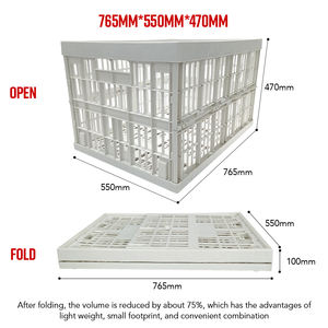 Caisse de transport pliable XingTai, panier de rangement en plastique, grande caisse en plastique pliable avec couvercle respirant pour l'usine de stockage - Product Image 4