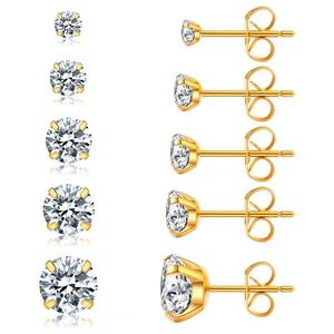 <span class=keywords><strong>Orecchini</strong></span> a Lobo Classici in <span class=keywords><strong>Acciaio</strong></span> Inossidabile con Zirconia Cubica, Ipoallergenici, in <span class=keywords><strong>Acciaio</strong></span> <span class=keywords><strong>Chirurgico</strong></span> 316L - Product Image 6