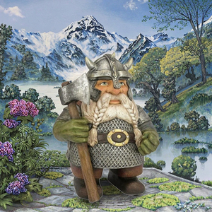 Sculpture de gnome de jardin <span class=keywords><strong>nordique</strong></span> viking en résine peinte à la main, figurine de gnome, <span class=keywords><strong>elfe</strong></span>, modèle d'ornement viking - Product Image 3