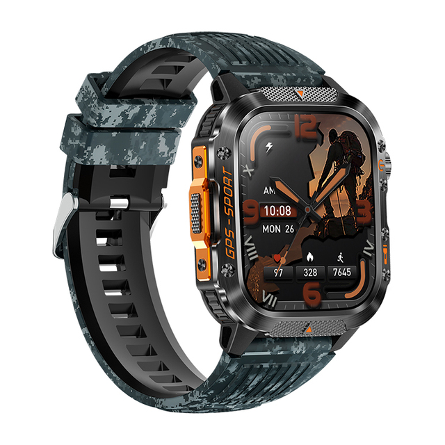 GPS Smartwatch HT36 2.01"HD Screen IP68 Waterproof With Altitude Air Pressure 540mAh Large Battery Call Flashlight for Unisex
