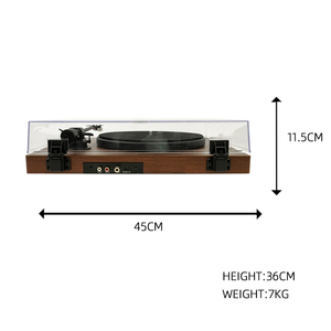 Mâm đĩa than hỗ trợ đầu ra AUX, tốc độ quay 33/45/77 vòng/phút, đầu ra tín hiệu phono, ghi âm PC, đầu đọc đĩa than cao cấp với mâm từ tính tiên tiến - Product Image 2