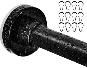 Tringle de Douche Noire Réglable pour Salle de Bain 43-73 Pouces, Tringle à Rideau de Douche Noir Mat - Product Image 2