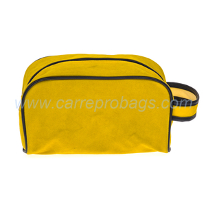 Carre Men's Stylish Custom Yellow Suede Fabric Velvet Travel Kit <span class=keywords><strong>de</strong></span> artículos <span class=keywords><strong>de</strong></span> tocador Bag New Cosmetic Bags & Cases - Product Image 1
