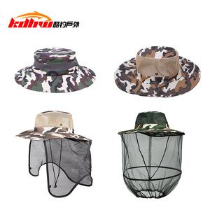 Fishing Haha Fisherman Hat Camouflage Mesh Bee Protection Outdoor Sun Hat for Fishing Hunting <b>Hiking</b> - Product Image 1
