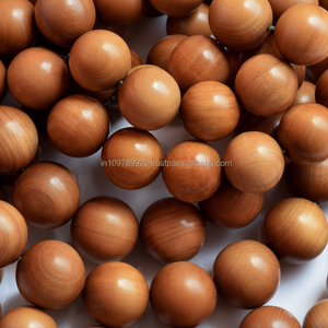 Riddhi Siddhi Cuentas de oración de madera pura de sándalo Mala-Fragancia amaderada dulce respetuosa con el medio ambiente Forma redonda 50 + años - Product Image 1