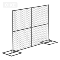 Panneaux de clôture temporaire en treillis métallique galvanisé pour chantier de construction avec pieds métalliques portables