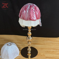 Lampe de table ZKAI de style victorien et rococo avec abat-jour en tissu à pompons, idéale pour les mariages, les centres de table et les banquets