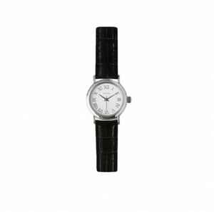 Montre-bracelet classique en quartz argentée et noire GBHW avec boîtier en acier inoxydable, bracelet en cuir, montre de luxe décontractée pour les affaires - Product Image 3