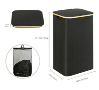 Nouveaux paniers à linge de 110 L avec couvercle et design détachable pour le rangement des vêtements dans la chambre et la salle de bain