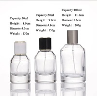 Bouteille de parfum en verre en gros peut être personnalisé 30ml 50ml 100ml bouteille de parfum vide ronde avec couvercle XY-12
