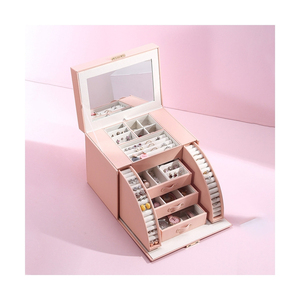 Boîte à <span class=keywords><strong>bijoux</strong></span> personnalisée à Double escalier, Style empileur <span class=keywords><strong>bijoux</strong></span> boucles d'oreilles finition rangement boîte à <span class=keywords><strong>bijoux</strong></span> - Product Image 4