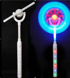 Children's Colorful Led Light up Toys Electric Flashing Stick Dazzling Rainbow Light Stick Spinning Light Windmill