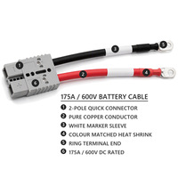 Câble de batterie à connecteur rapide haute intensité 50A, conducteur en cuivre pur avec borne annulaire pour la charge de voiture et la batterie solaire